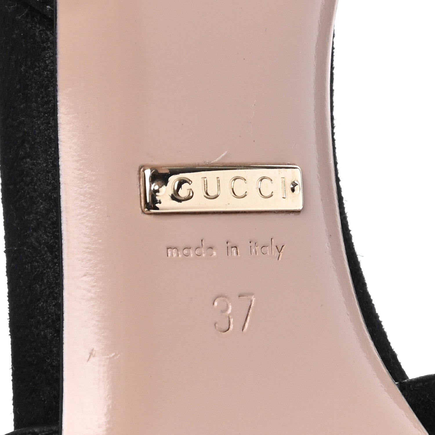 Gucci Suede Pumps 37 Black Blue 6 of 7