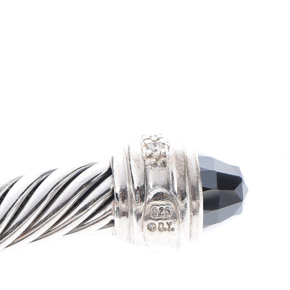 David Yurman Sterling Silver Diamond Hematite 7mm Cable Classics Bracelet 4 of 5