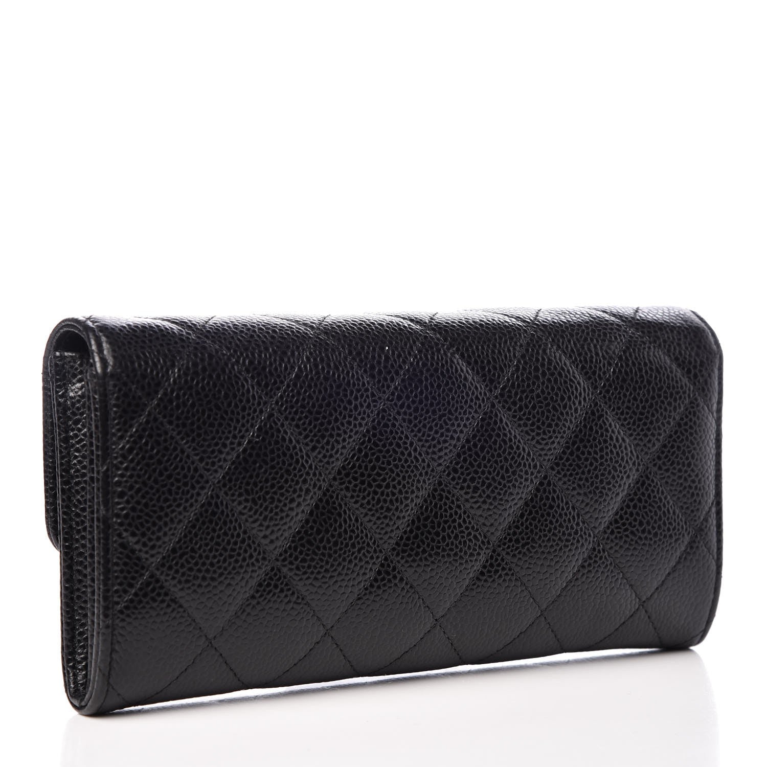 Chanel Caviar Quilted Large Gusset Flap Wallet Black 3 of 8