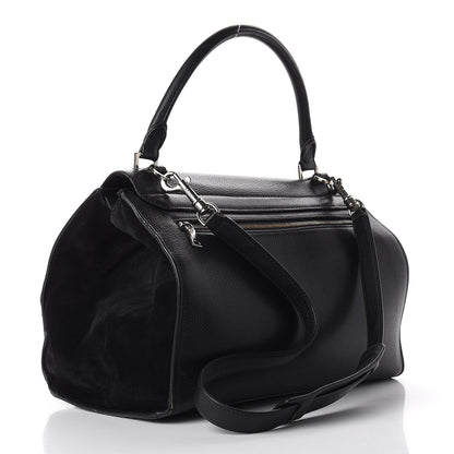 Celine Drummed Calfskin Suede Large Trapeze Black 5 of 17