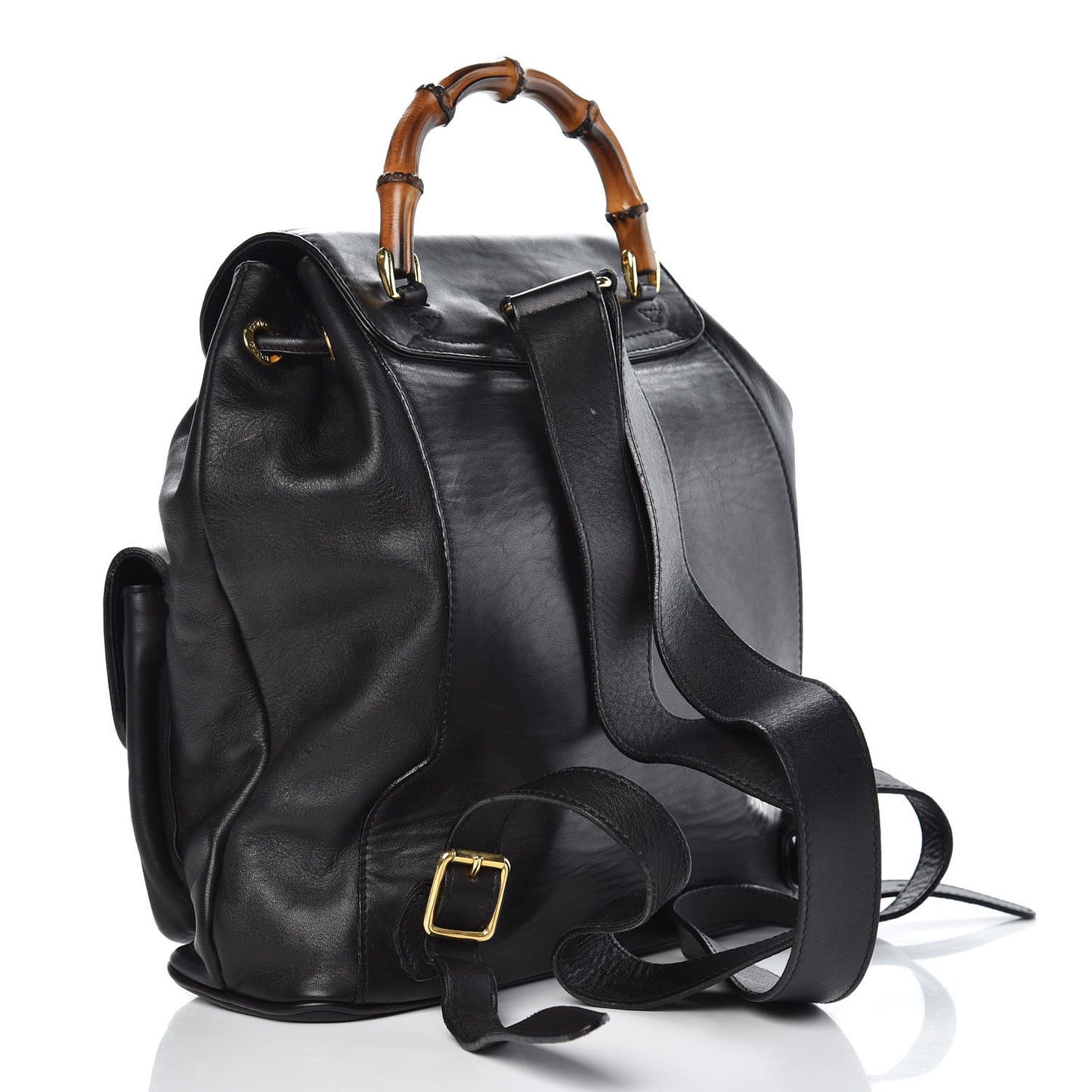 Calfskin Bamboo Backpack Black