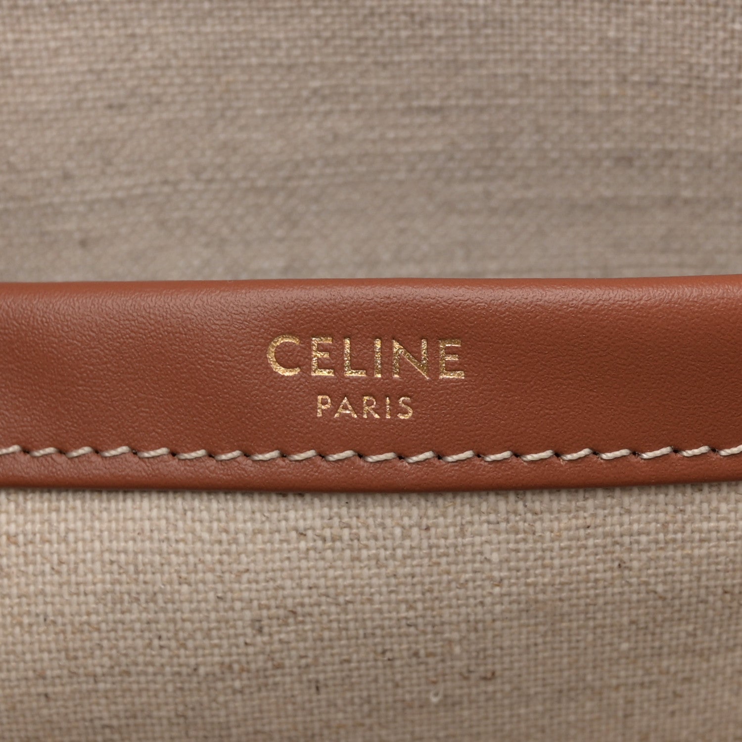 Celine Jacquard Striped Large Cabas Thais White Brown 6 of 12