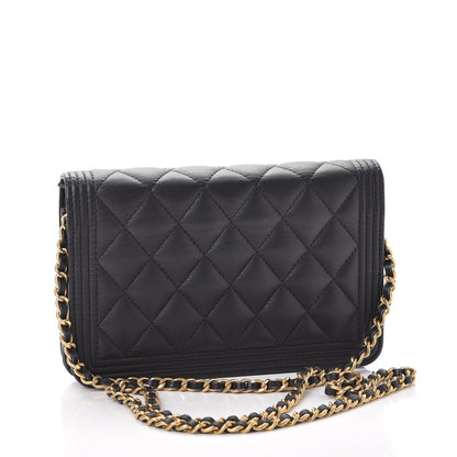 Chanel Caviar Quilted Boy Wallet On Chain WOC Black 3 of 10