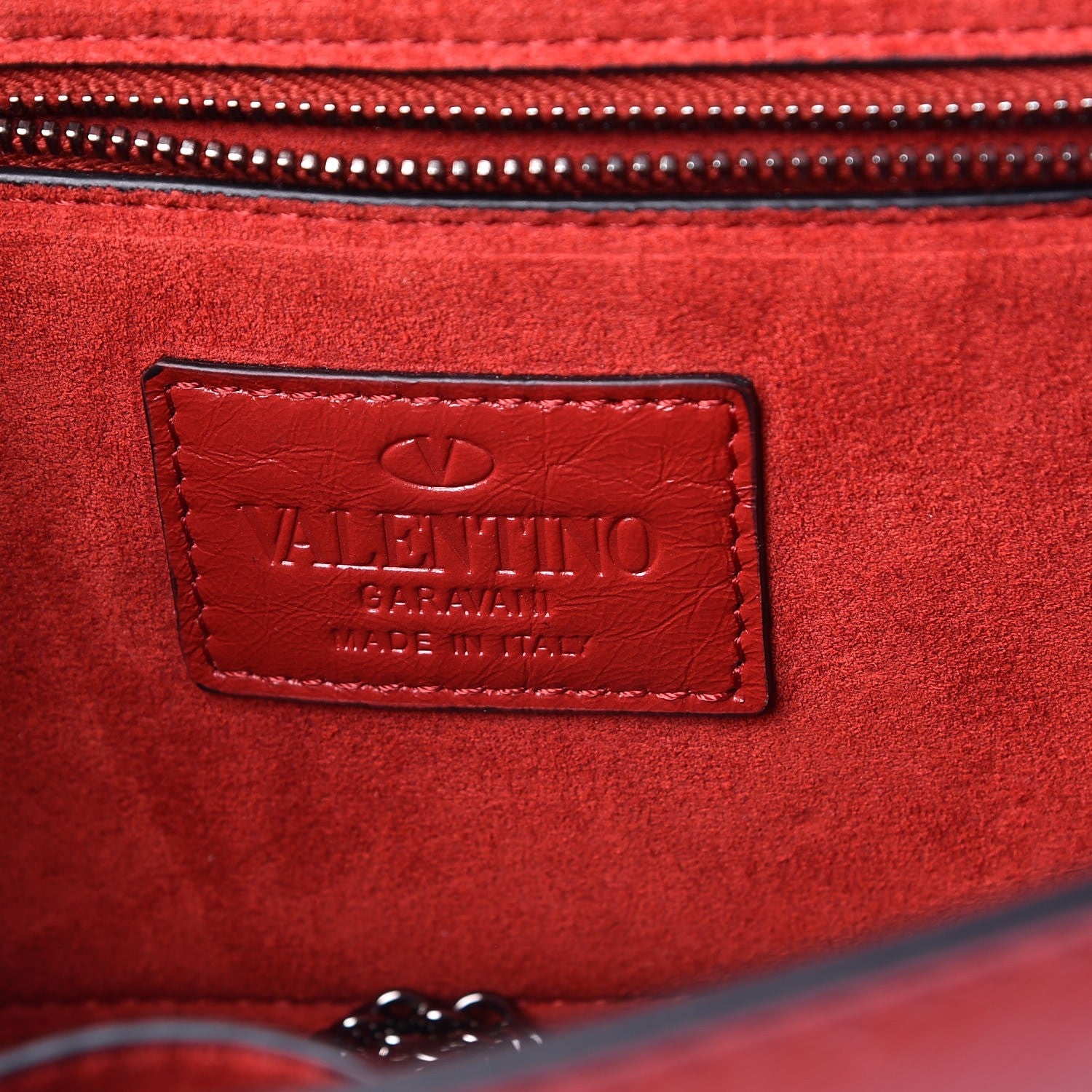 Valentino Garavani Craquele Calfskin Small Glam Lock Rockstud Flap Rubino 6 of 6
