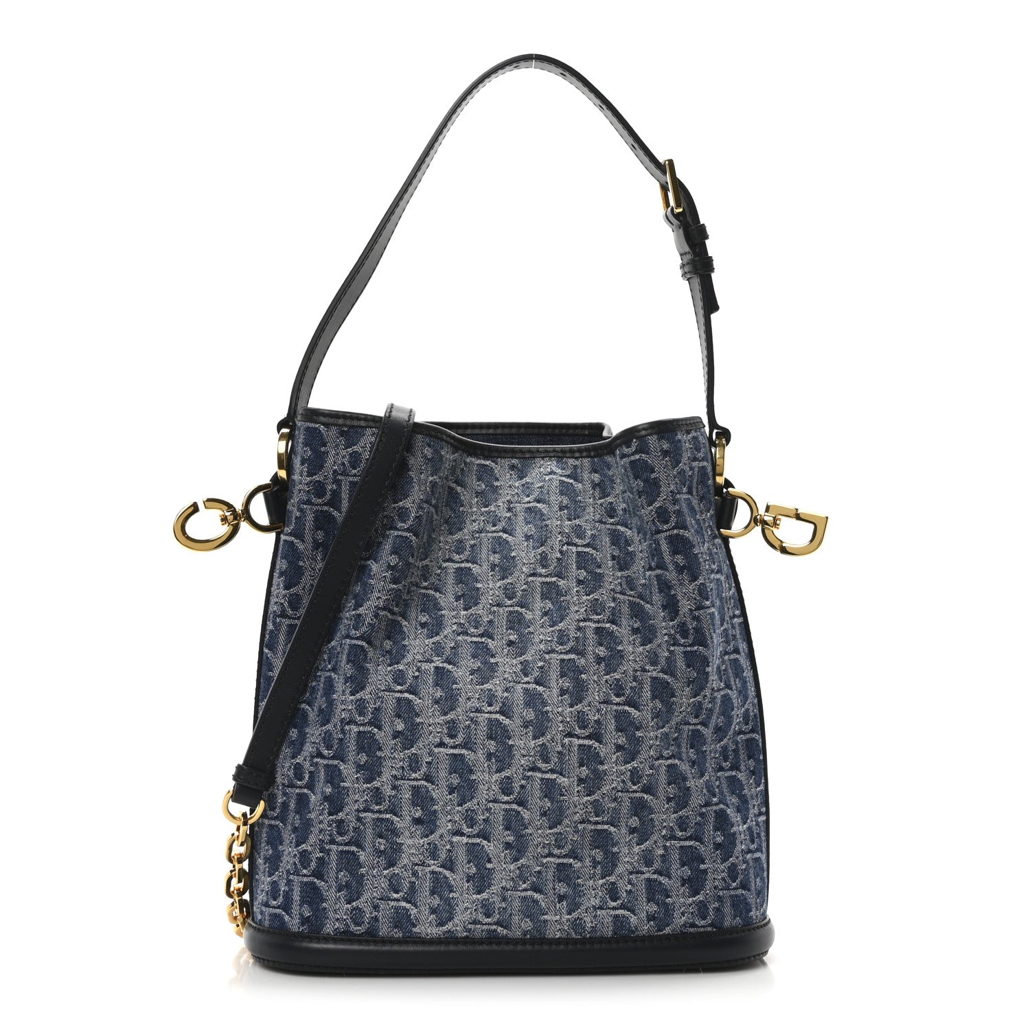 Christian Dior Denim Jacquard Oblique C'est Dior Bucket Bag Blue 2 of 17