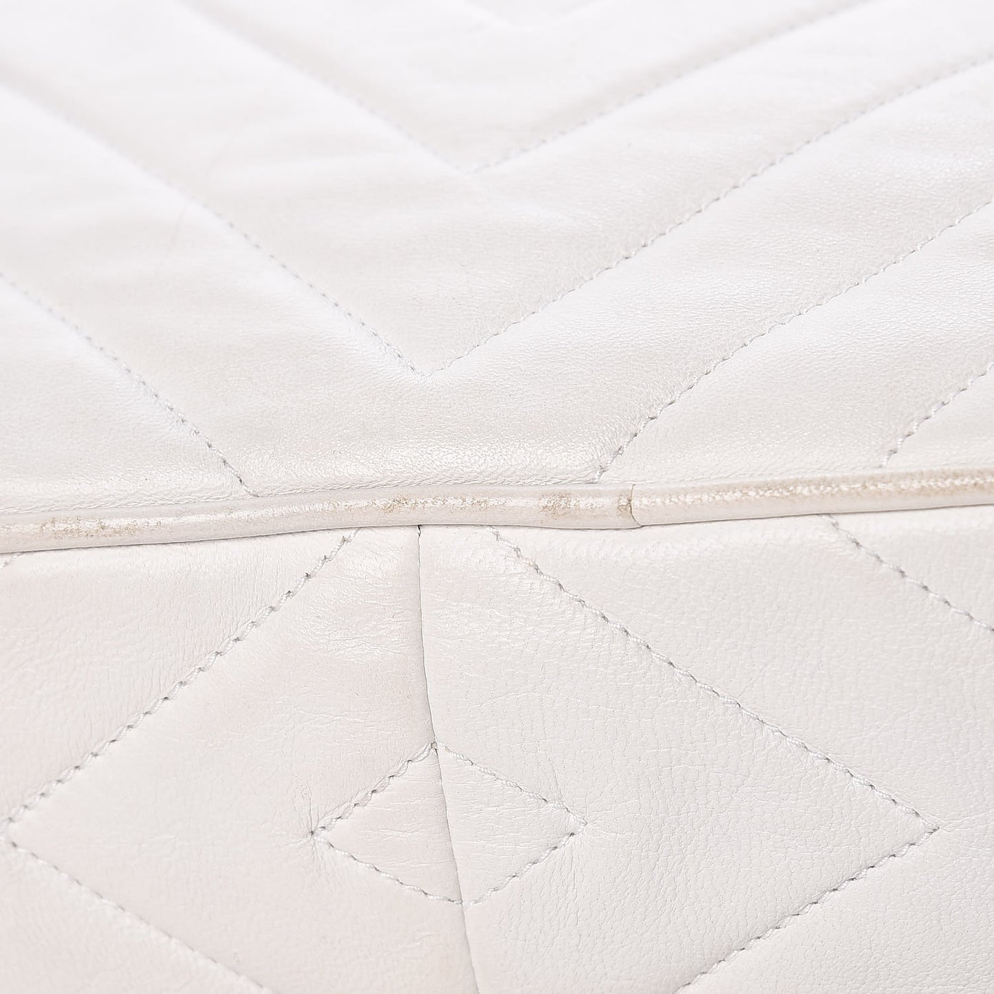 Lambskin Chevron Tassel Camera Case White
