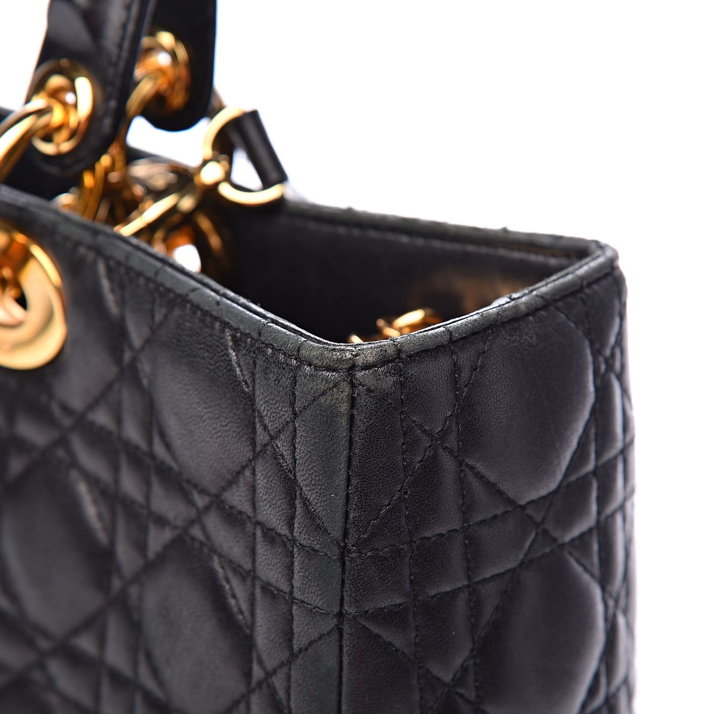 Lambskin Cannage Large Lady Dior Black