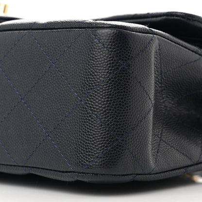Chanel Caviar Quilted Medium Double Flap Navy 10 of 10