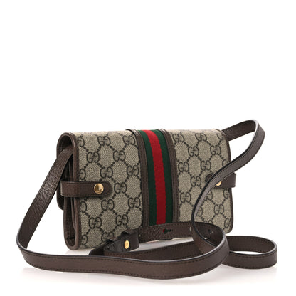 Gucci GG Supreme Monogram Web Ophidia Crossbody Wallet Beige New Acero 3 of 11