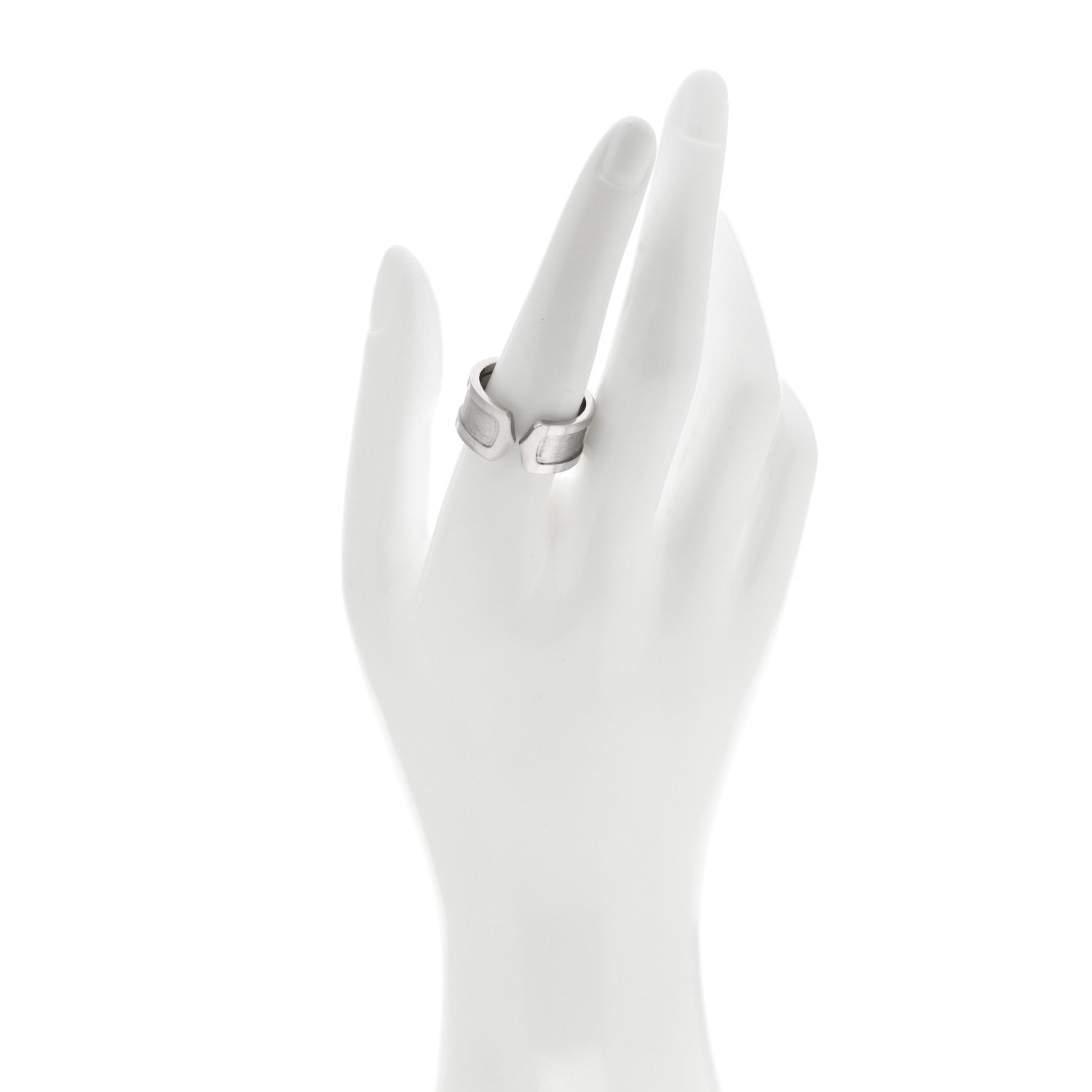 Cartier 18K White Gold 10mm Logo De Cartier Ring 59 8.75 2 of 6