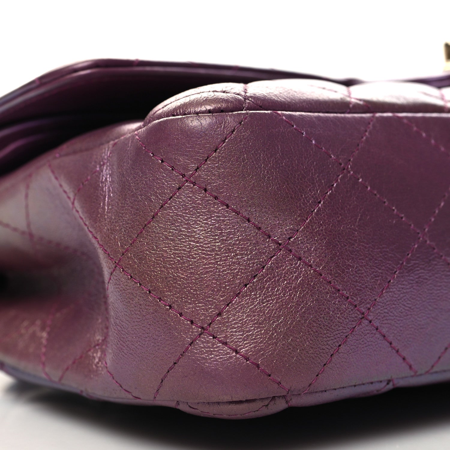 Chanel Iridescent Lambskin Quilted Medium Double Flap Purple 9 of 12