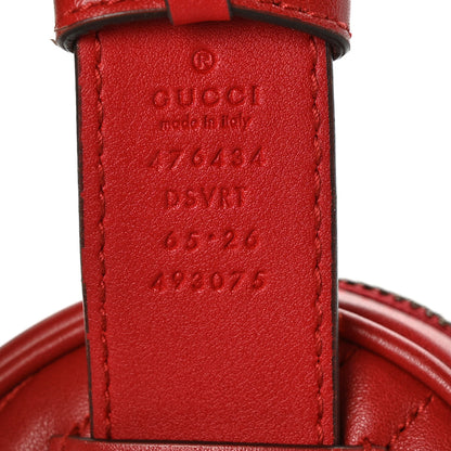 Gucci Calfskin Matelasse GG Marmont Belt Bag 65 26 Hibiscus Red 8 of 8