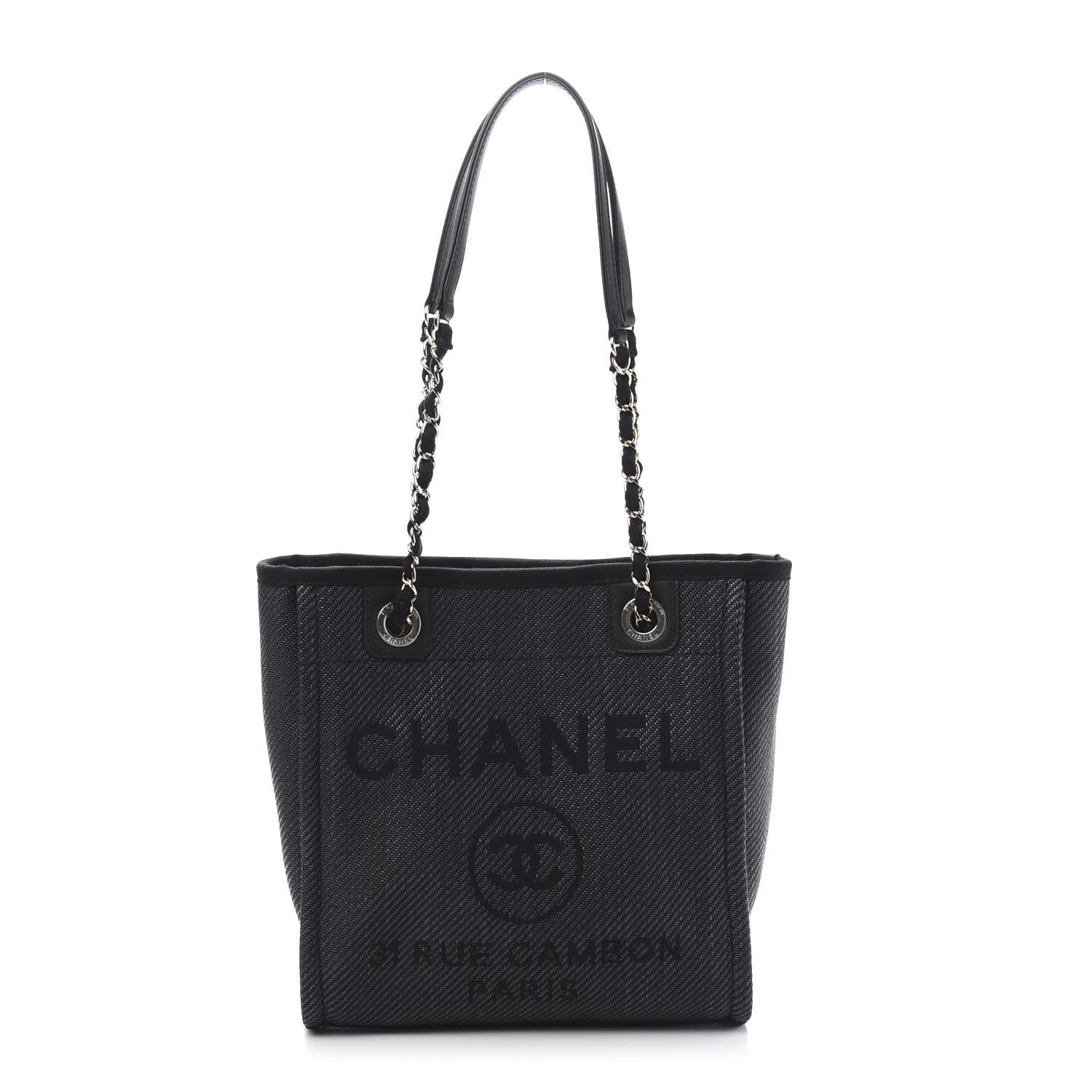 Chanel Mixed Fibers Calfskin Mini Deauville Tote Black 1 of 10