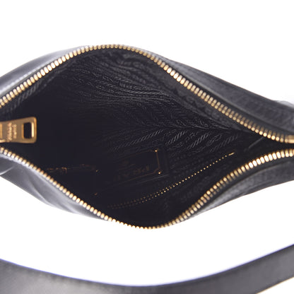 Prada Tessuto Nylon Saffiano Vela Crossbody Bag Black 5 of 9