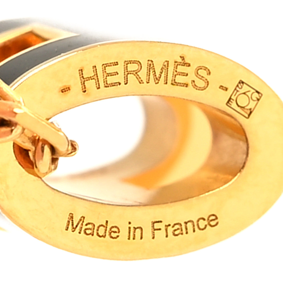 Hermes Lacquered Gold Mini Pop H Pendant Necklace Black 5 of 5