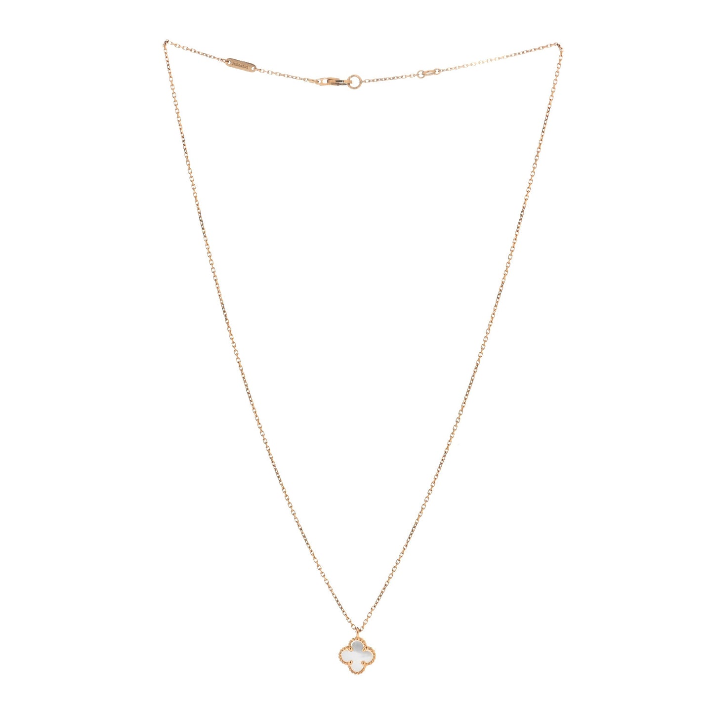 18K Yellow Gold Mother of Pearl Sweet Alhambra Pendant Necklace