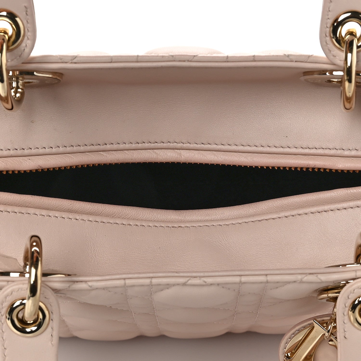 Christian Dior Lambskin Cannage Medium Lady Dior Rose Poudre 5 of 9