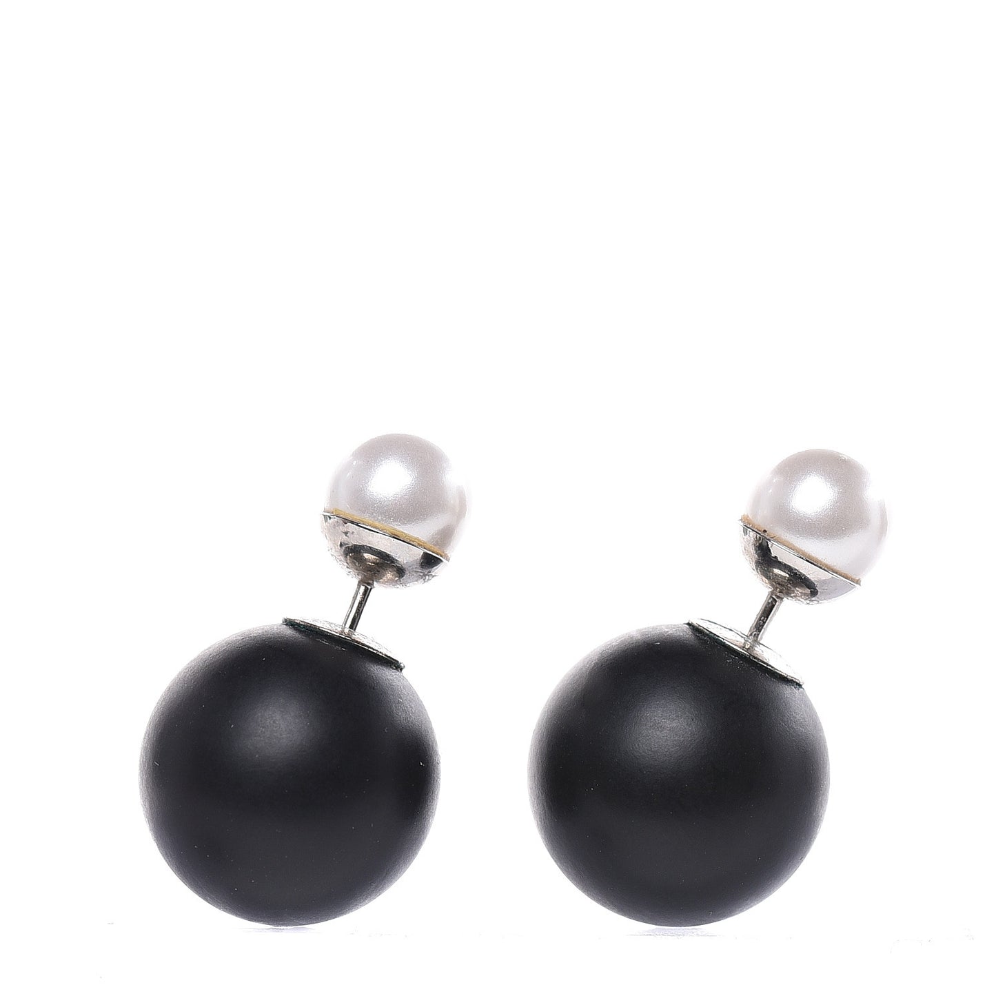 Mise En Dior Tribal Earrings Matte Black Pearl