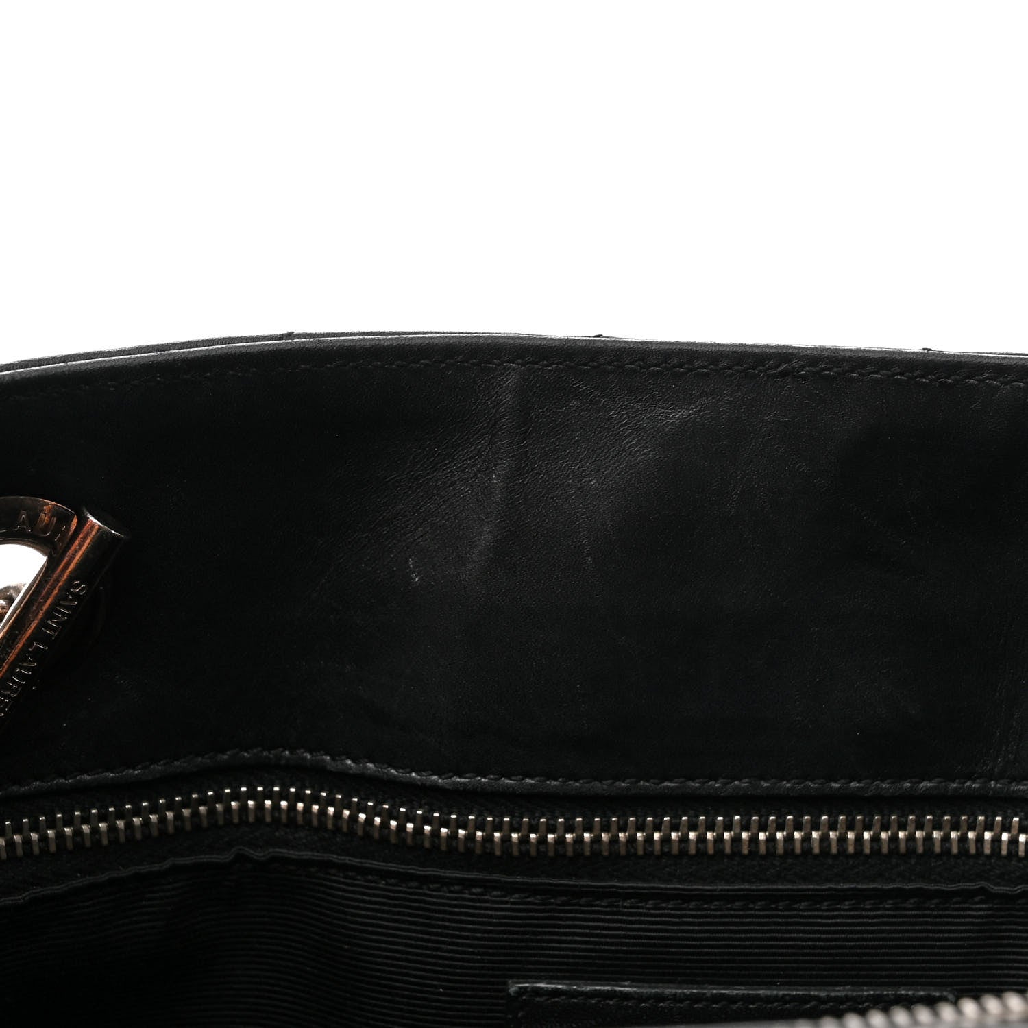 Saint Laurent Grain De Poudre Matelasse Chevron Monogram Shopping Bag Black 11 of 14