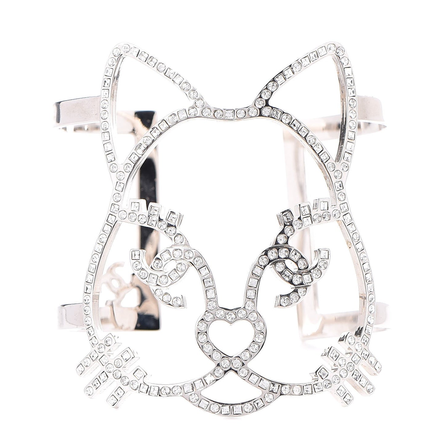 Strass Crystal CC Emoji Robot Cat Cuff