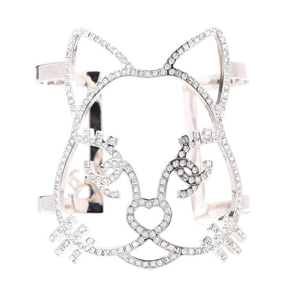 Chanel Strass Crystal CC Emoji Robot Cat Cuff 1 of 5
