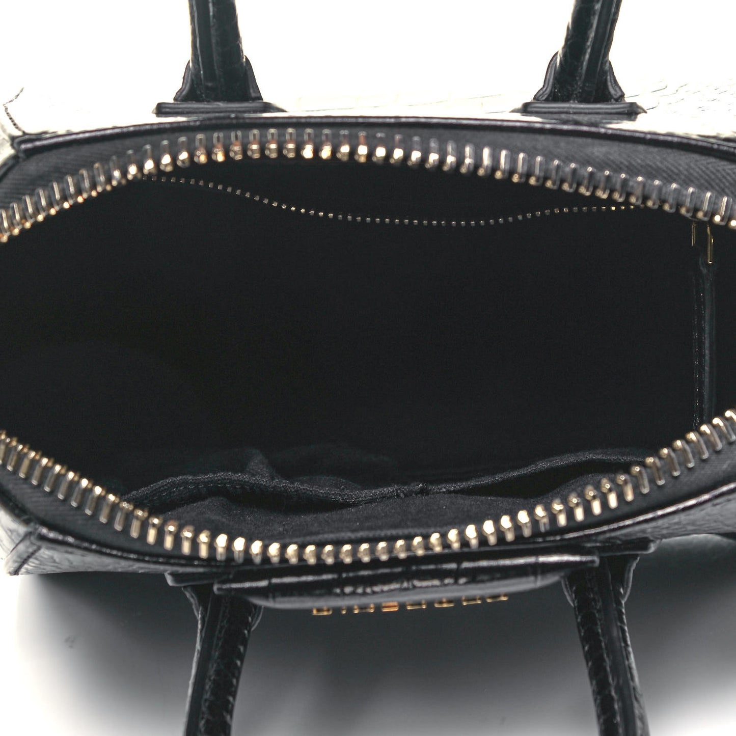 Calfskin Crocodile Embossed Mini Antigona Black