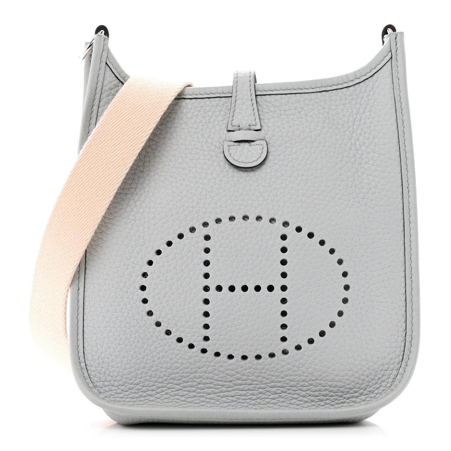 Hermes Taurillon Clemence Amazone Evelyne TPM Bleu Pale Nata 1 of 9