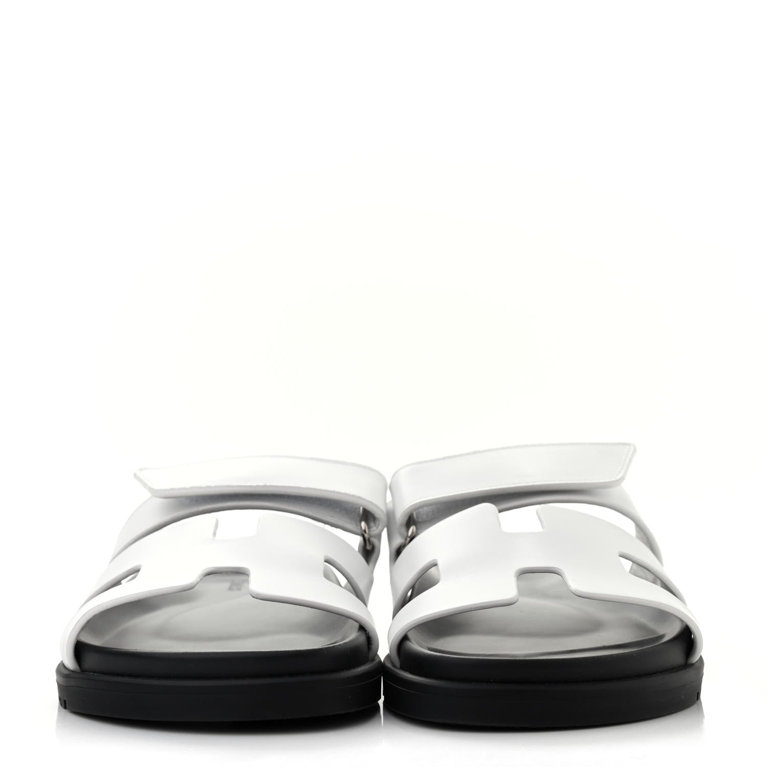 Hermes Calfskin Womens Chypre Sandals 36.5 White 2 of 8