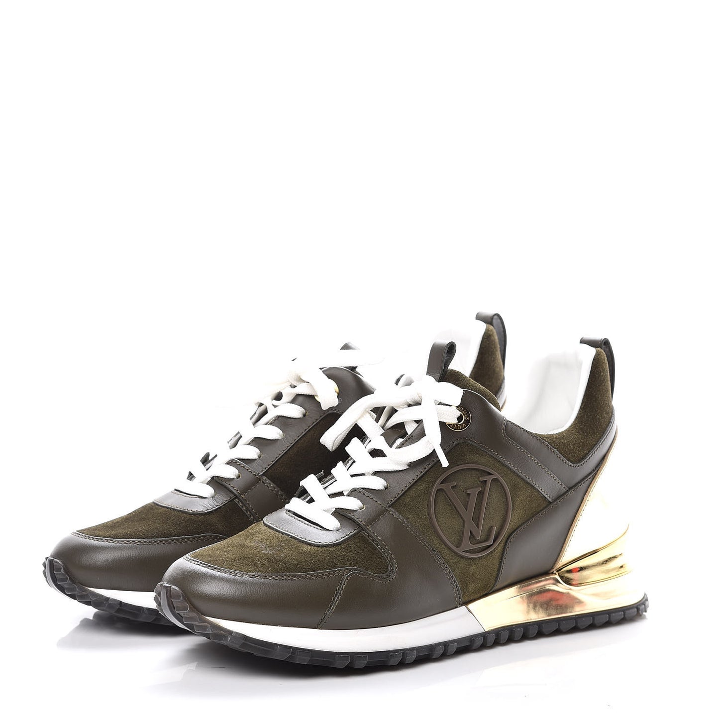 Calfskin Suede Run Away Sneakers 36.5 Kaki