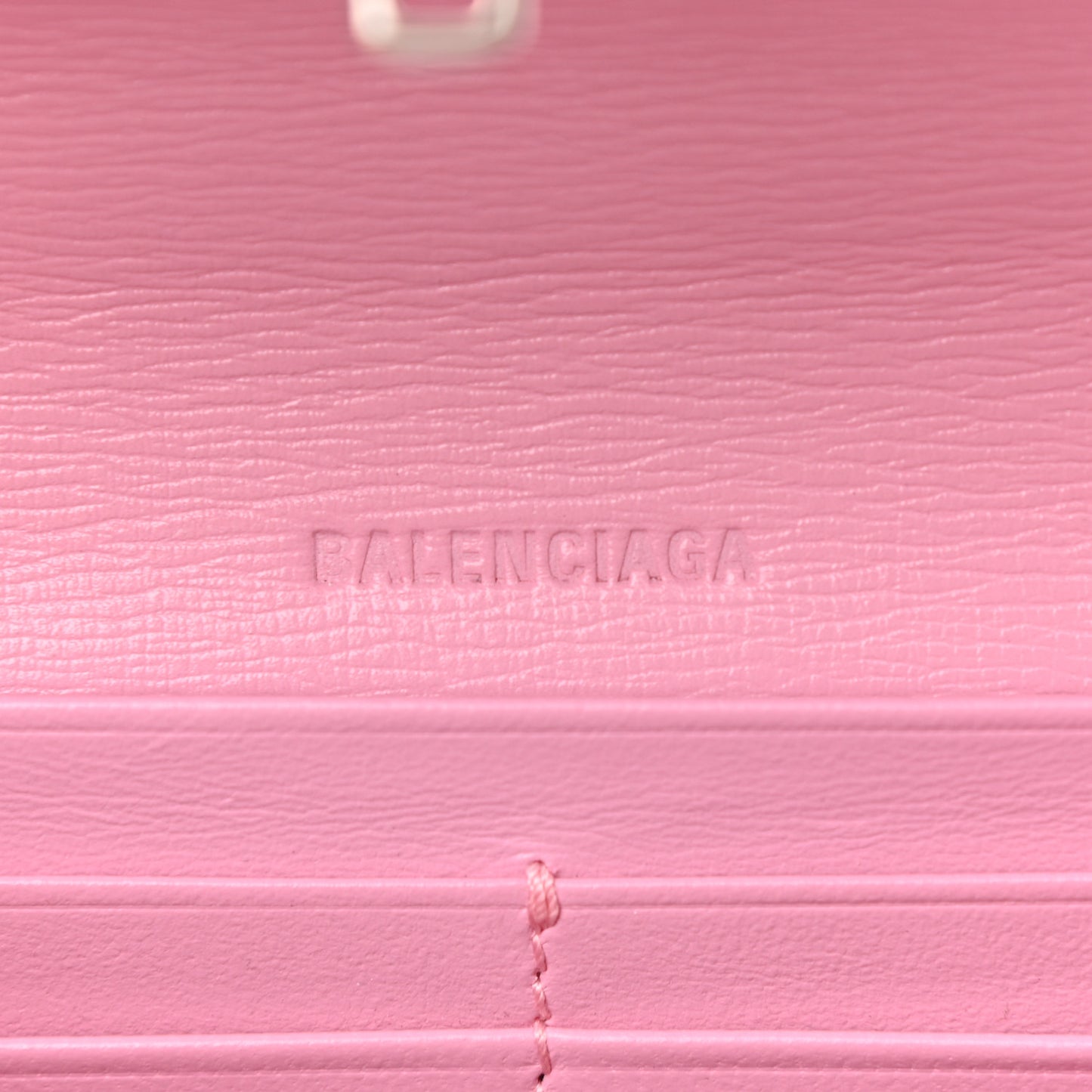 Calfskin Stripe Embossed Gossip Chain Bag XS Candy Pink