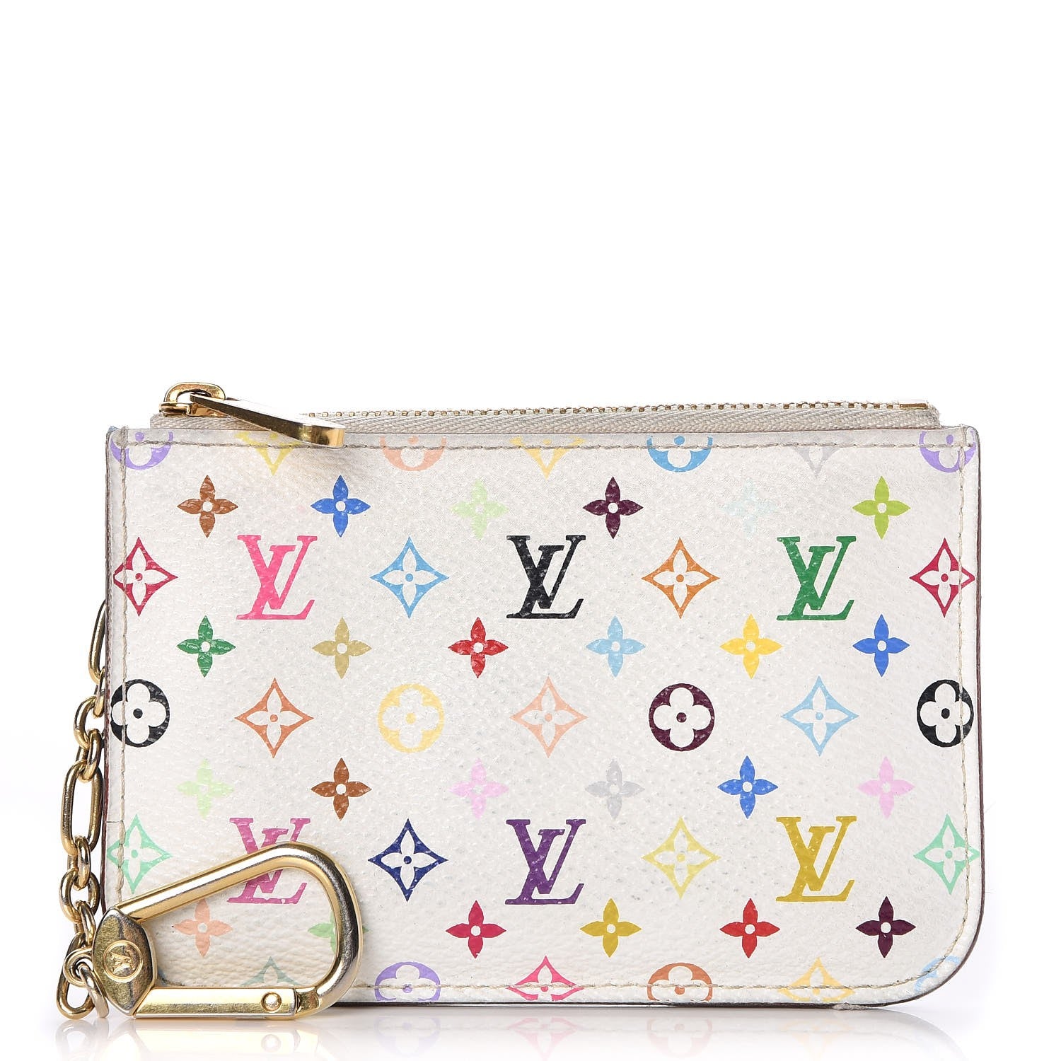 Louis Vuitton Monogram Multicolor Key Pouch White Anie 1 of 8