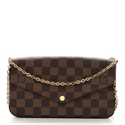 Louis Vuitton Damier Ebene Pochette Felicie Chain Wallet 3 of 10