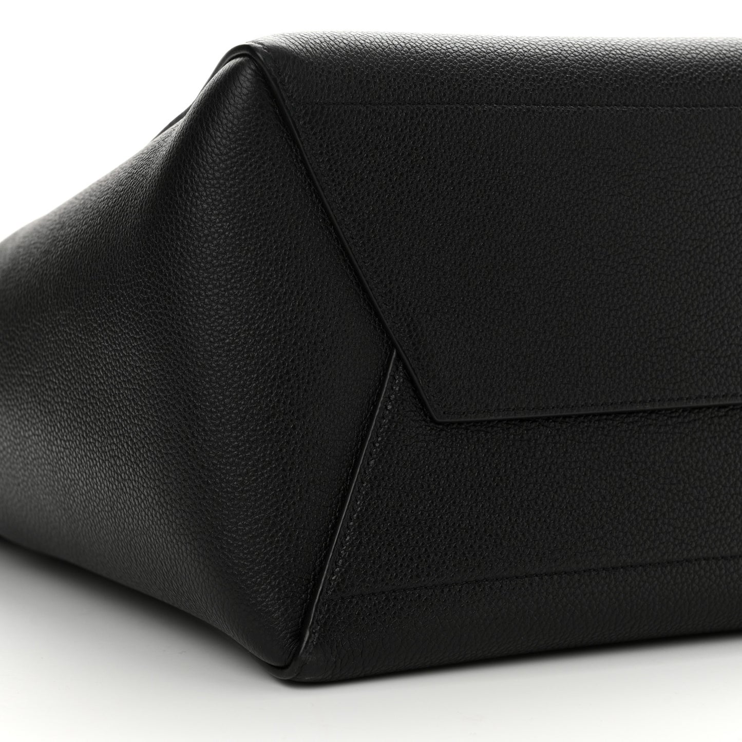 Soft Grained Calfskin Sangle Bucket Bag Black