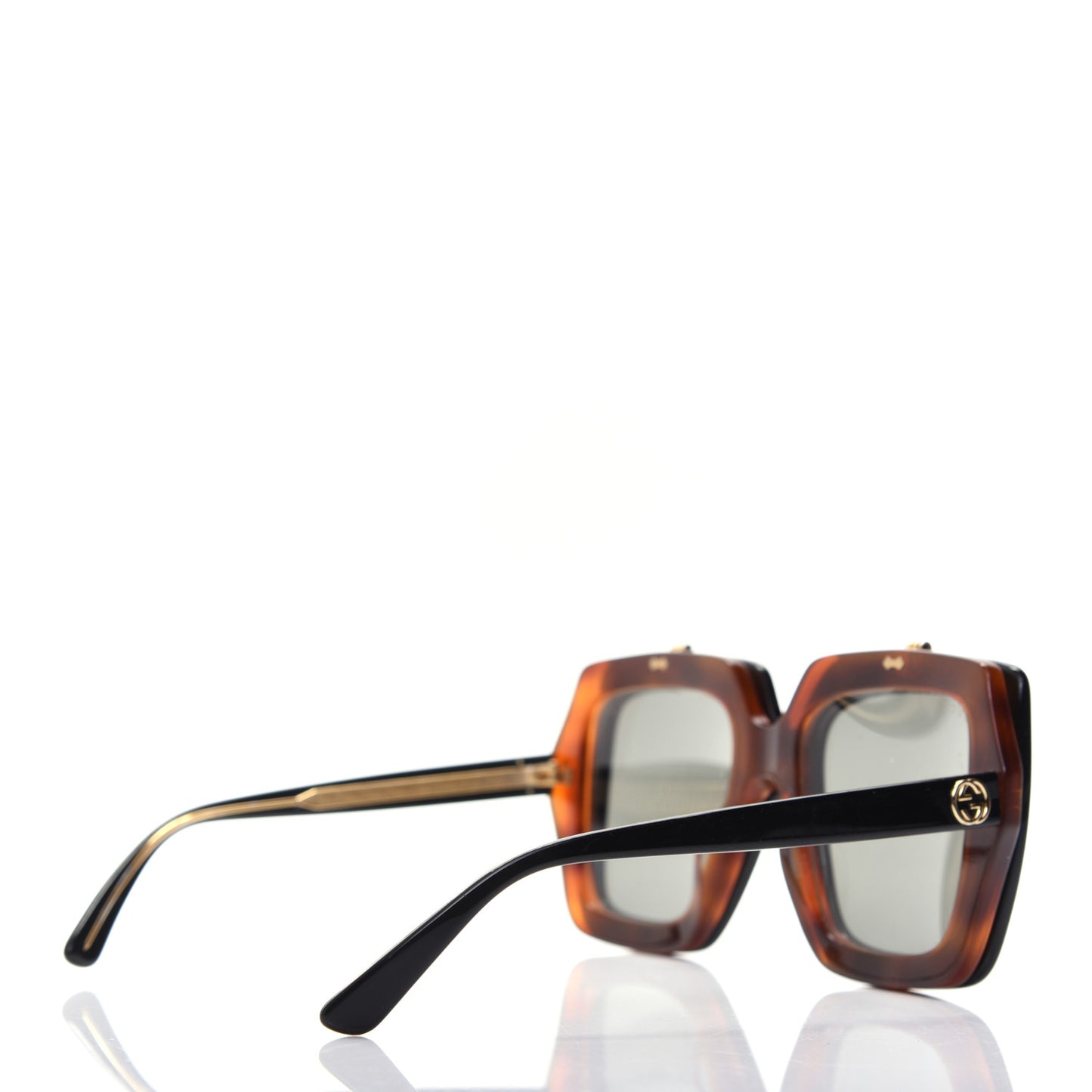 Acetate Oversized Flip Up Sunglasses GG0088S Tortoise Black