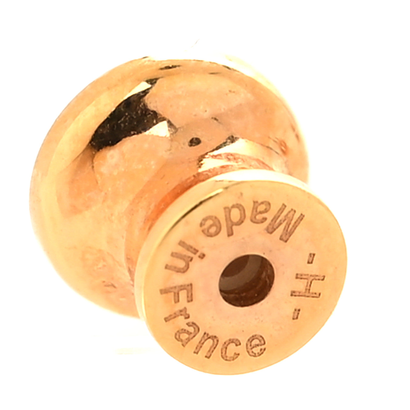 Rose Gold Lacquered Mini Pop H Earrings White