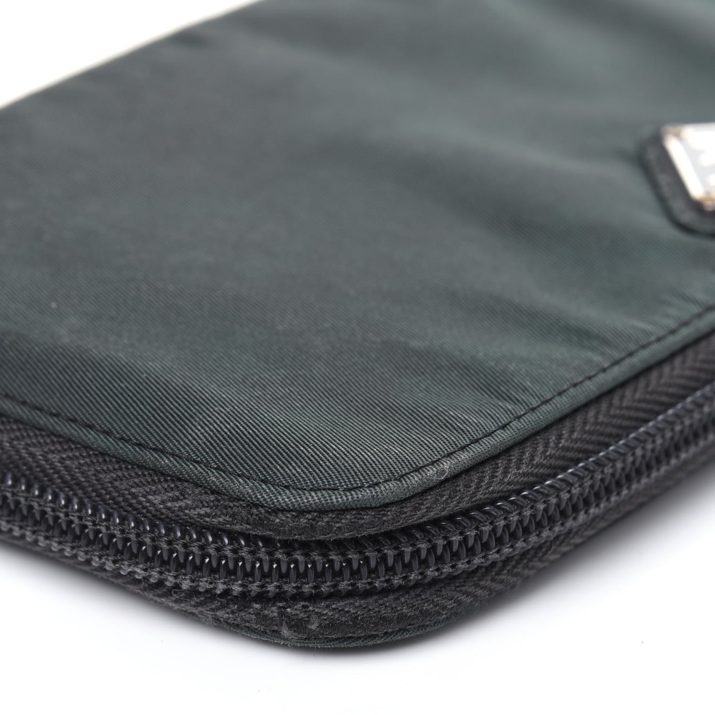 Tessuto Nylon Quilted Zip Around Wallet Black