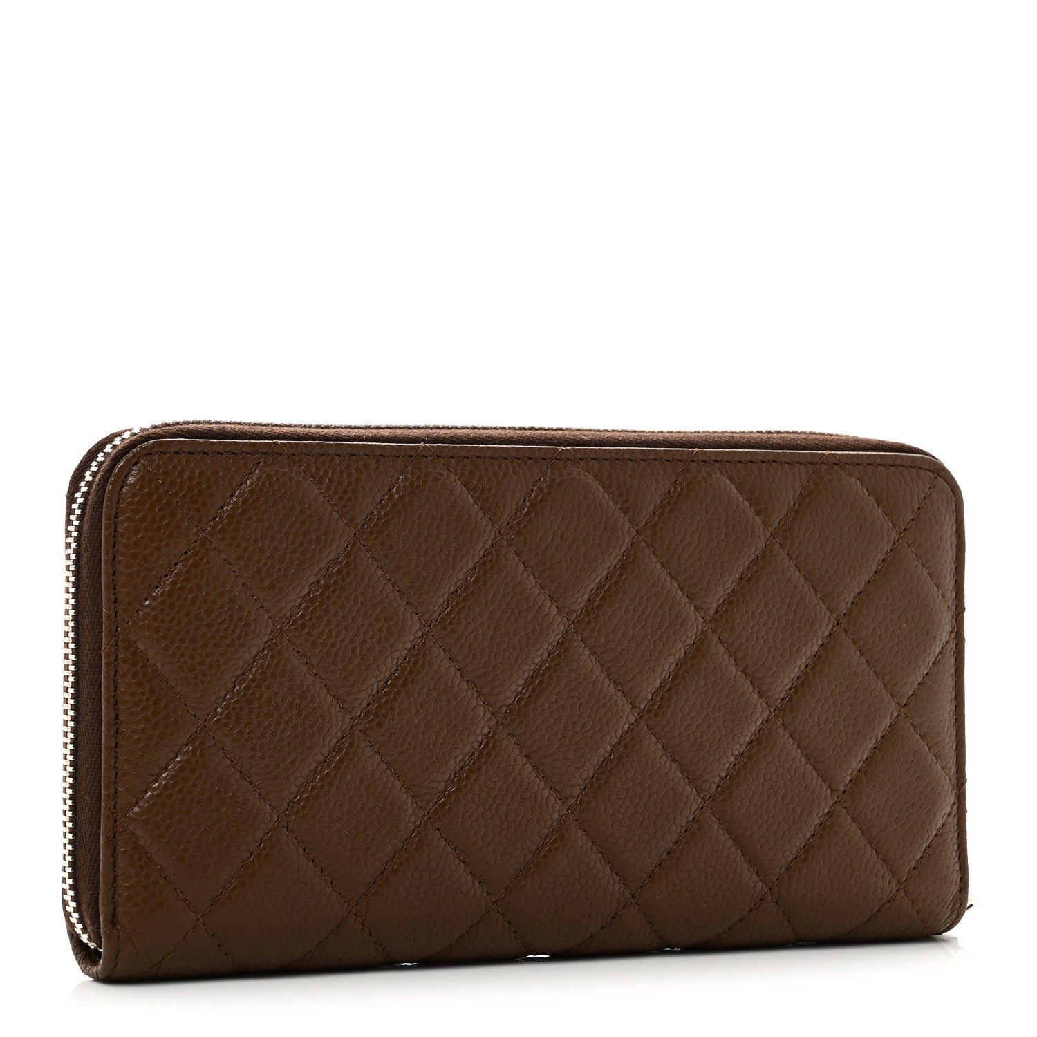 Chanel Caviar Quilted Large Gusset Zip Around Wallet Brown 3 of 10