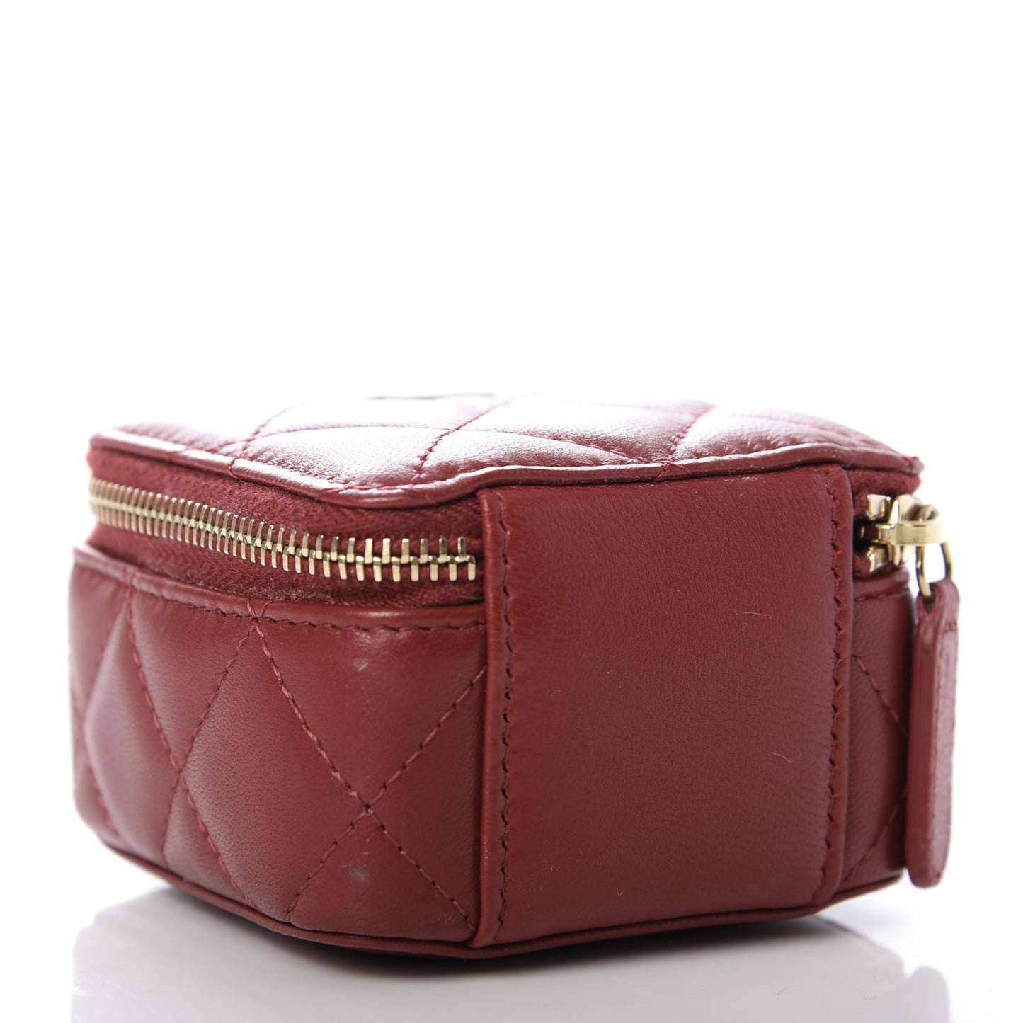 Lambskin Quilted Micro Pouch Red