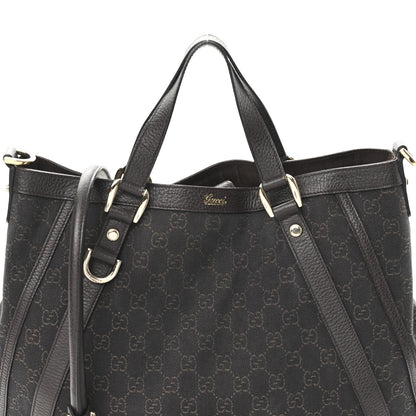 Gucci Monogram Medium Abbey Convertible Tote Dark Brown 8 of 10