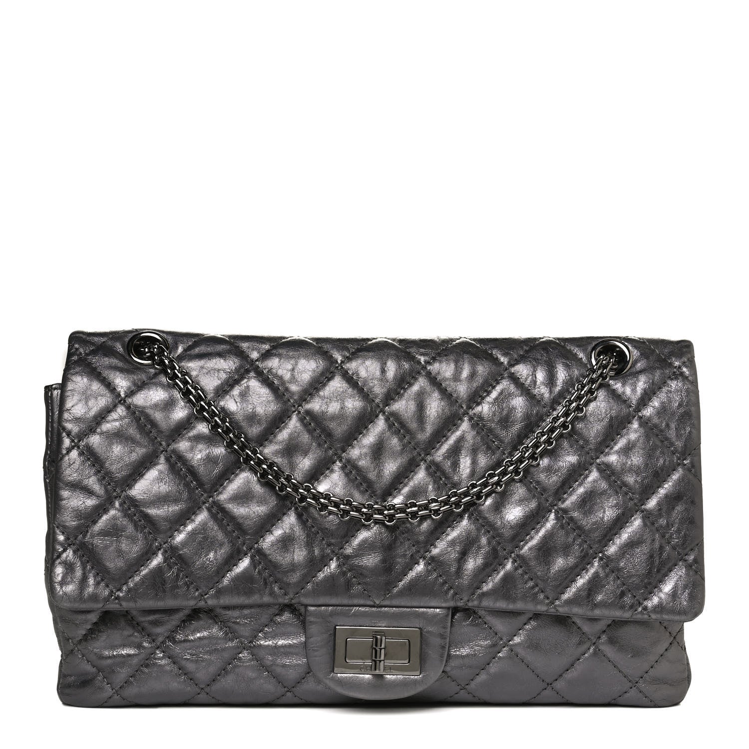 Chanel Metallic Aged Calfskin Quilted 2.55 Reissue 226 Flap Silver 1 of 10