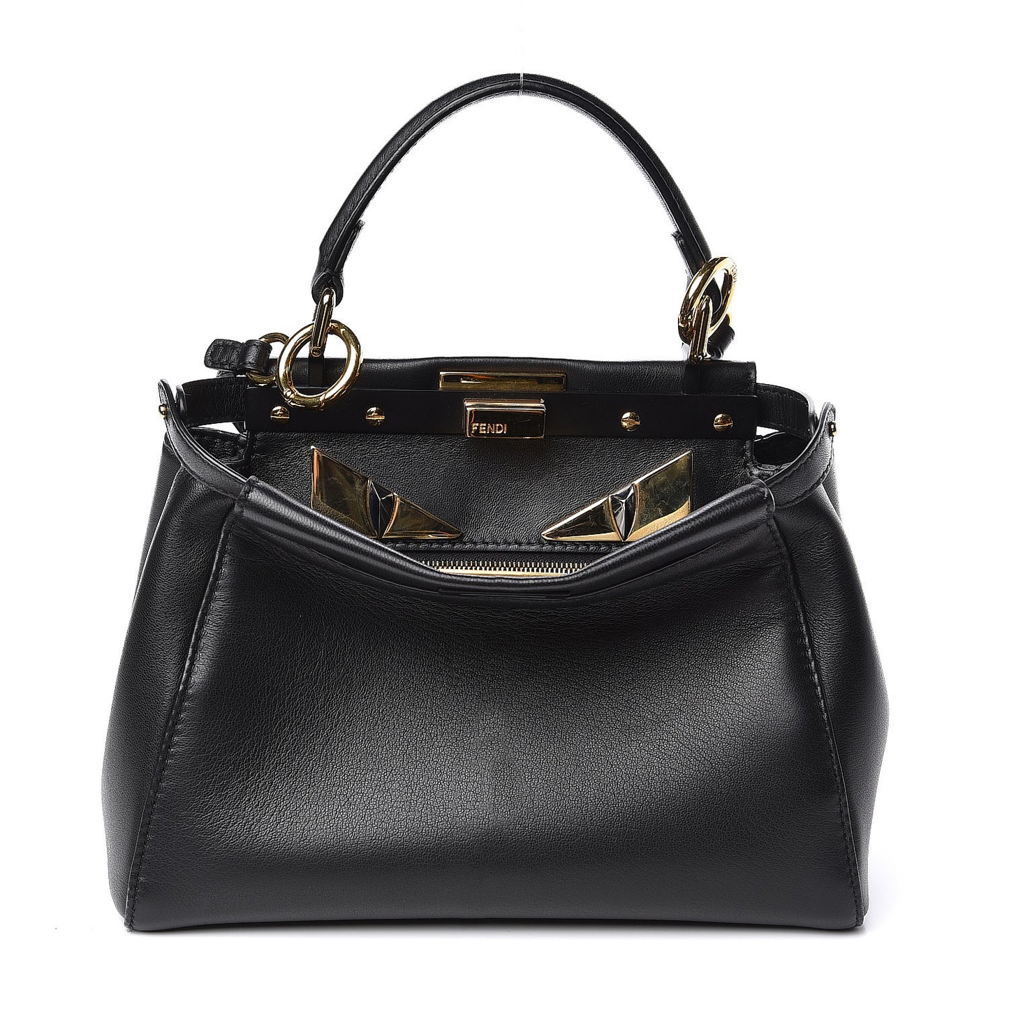 Nappa Monster Eyes Mini Peekaboo Iconic Satchel Black
