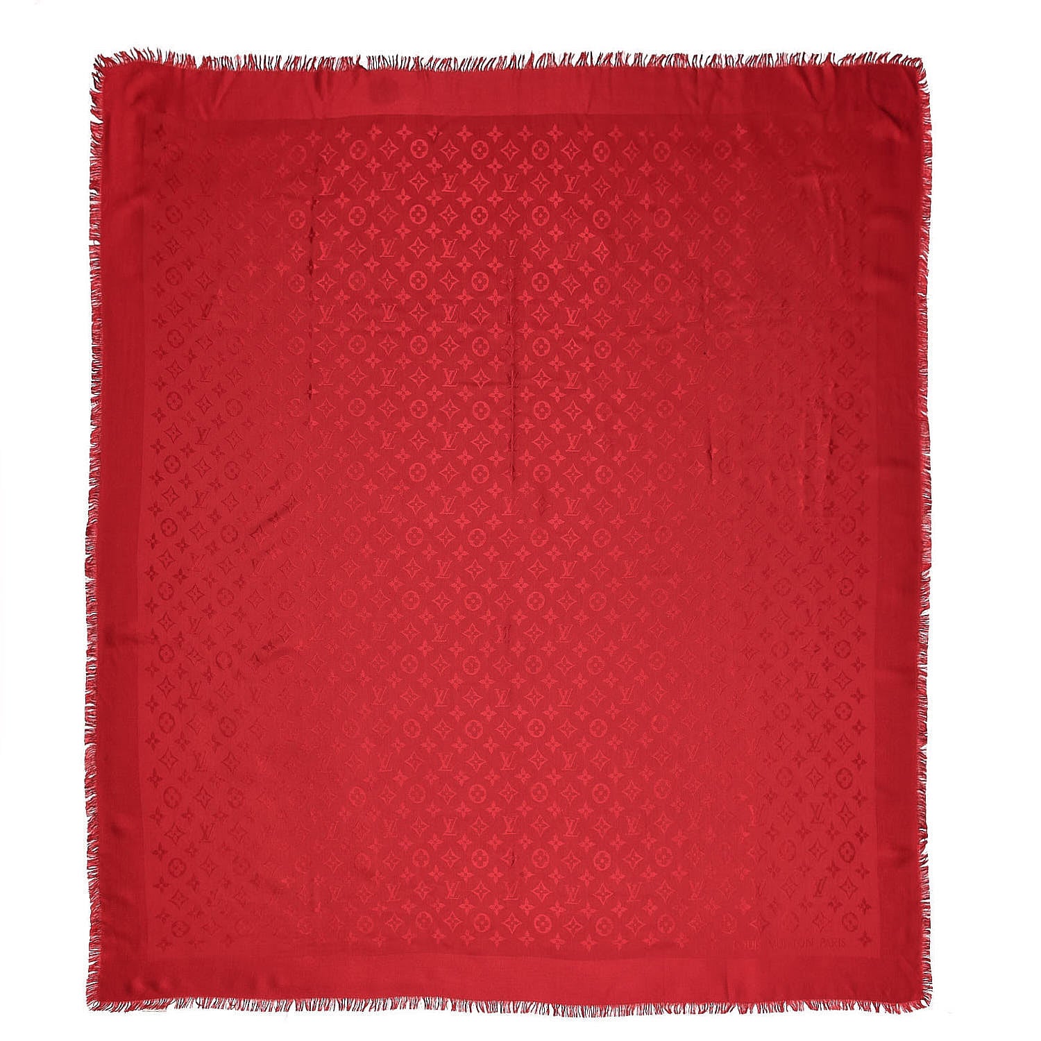 Louis Vuitton Silk Wool Monogram Shawl Pomme D'Amour 1 of 7