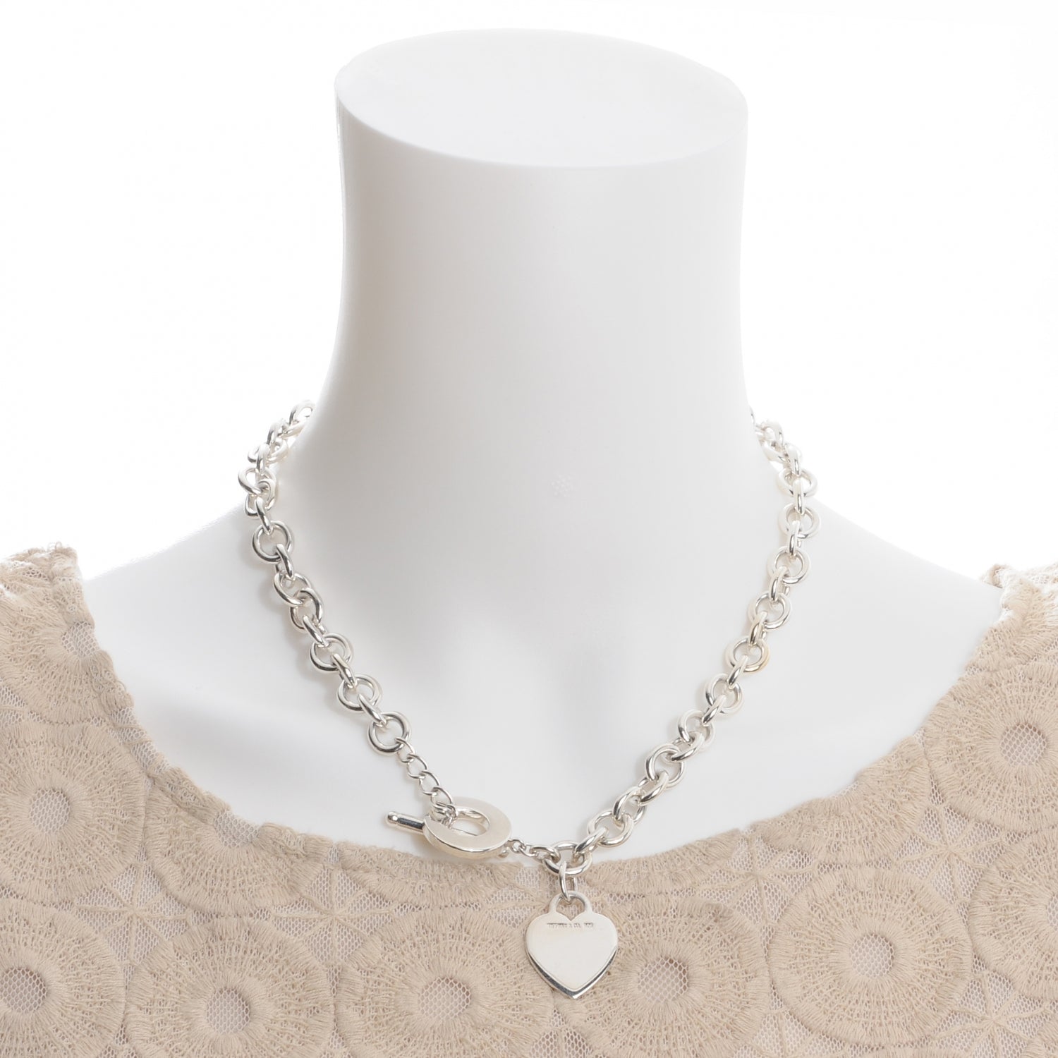 Tiffany Sterling Silver Heart Tag Toggle Necklace 2 of 6