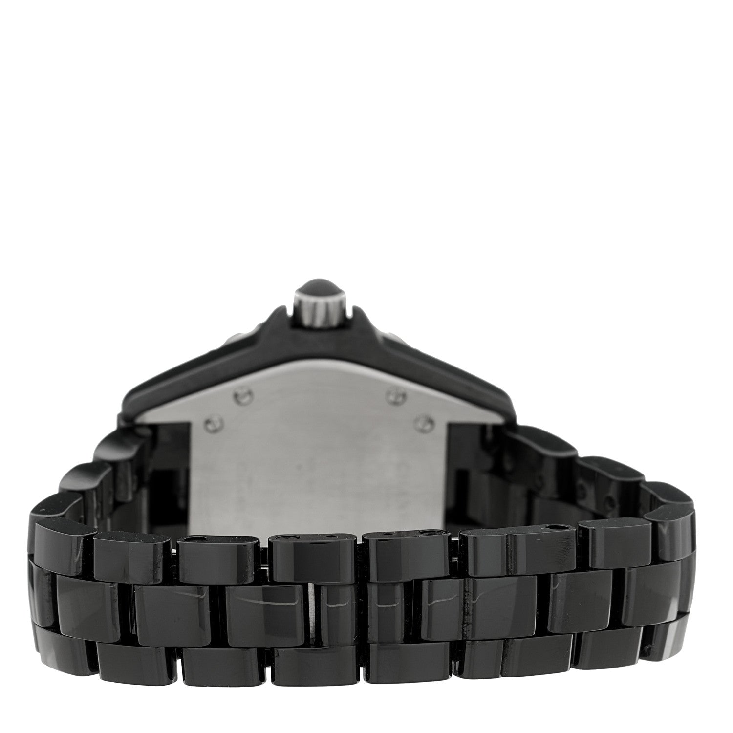 Chanel Stainless Steel Ceramic Diamond Pave Bezel 33mm J12 Quartz Watch Black 3 of 4