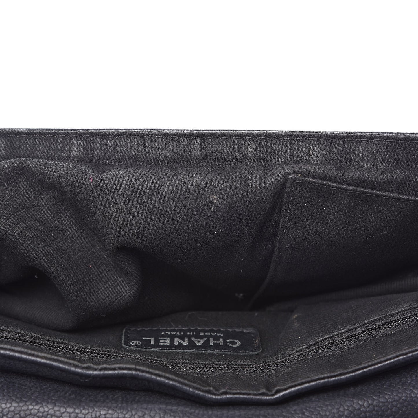 Caviar Half Moon Large Flap Black