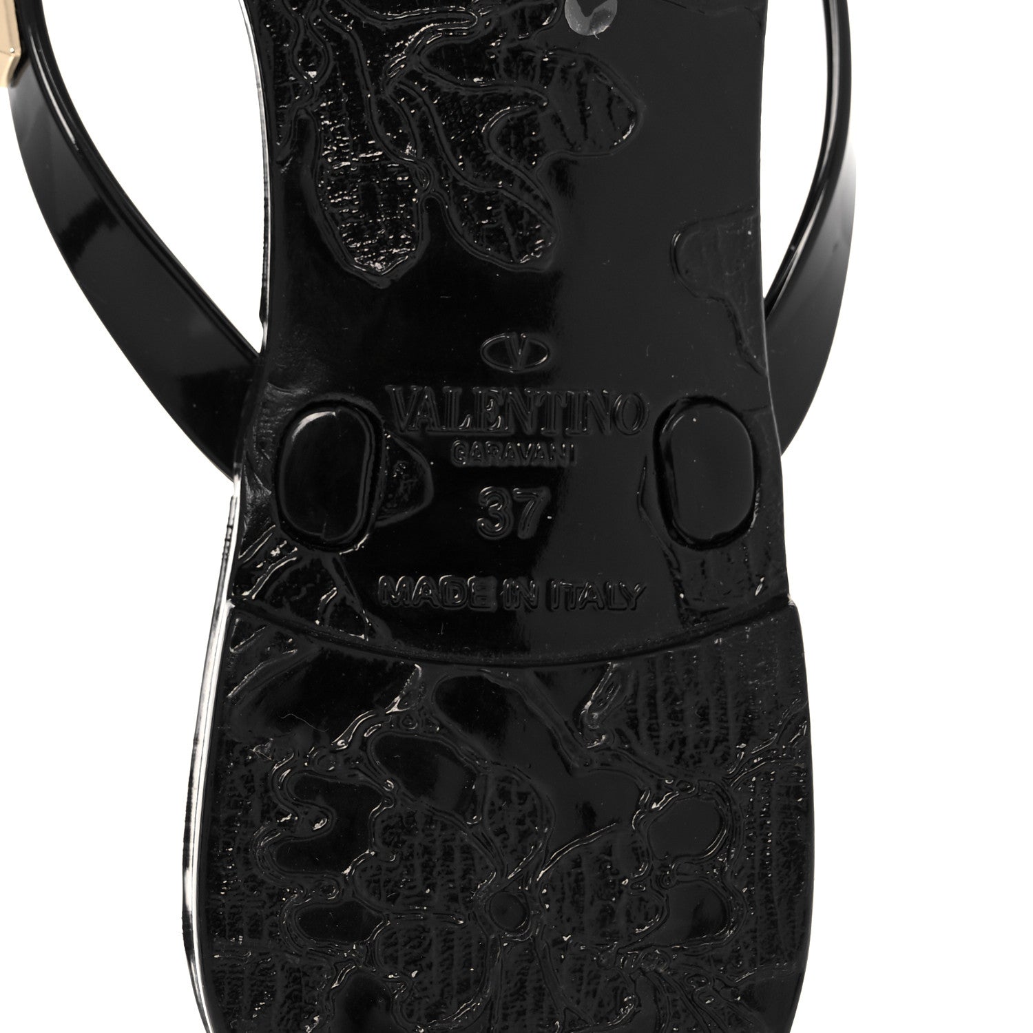 Valentino Garavani PVC Jelly Rockstud Bow Thong Sandals 37 Black 6 of 8