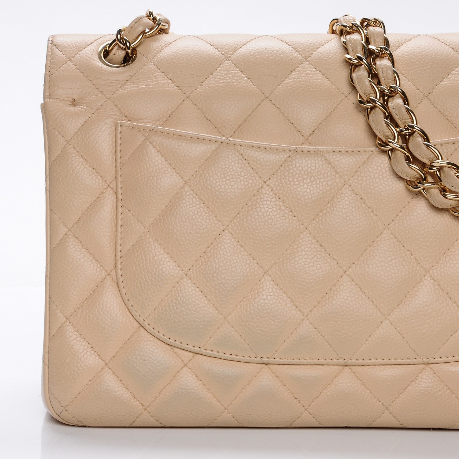 Chanel Caviar Quilted Jumbo Double Flap Beige 9 of 9