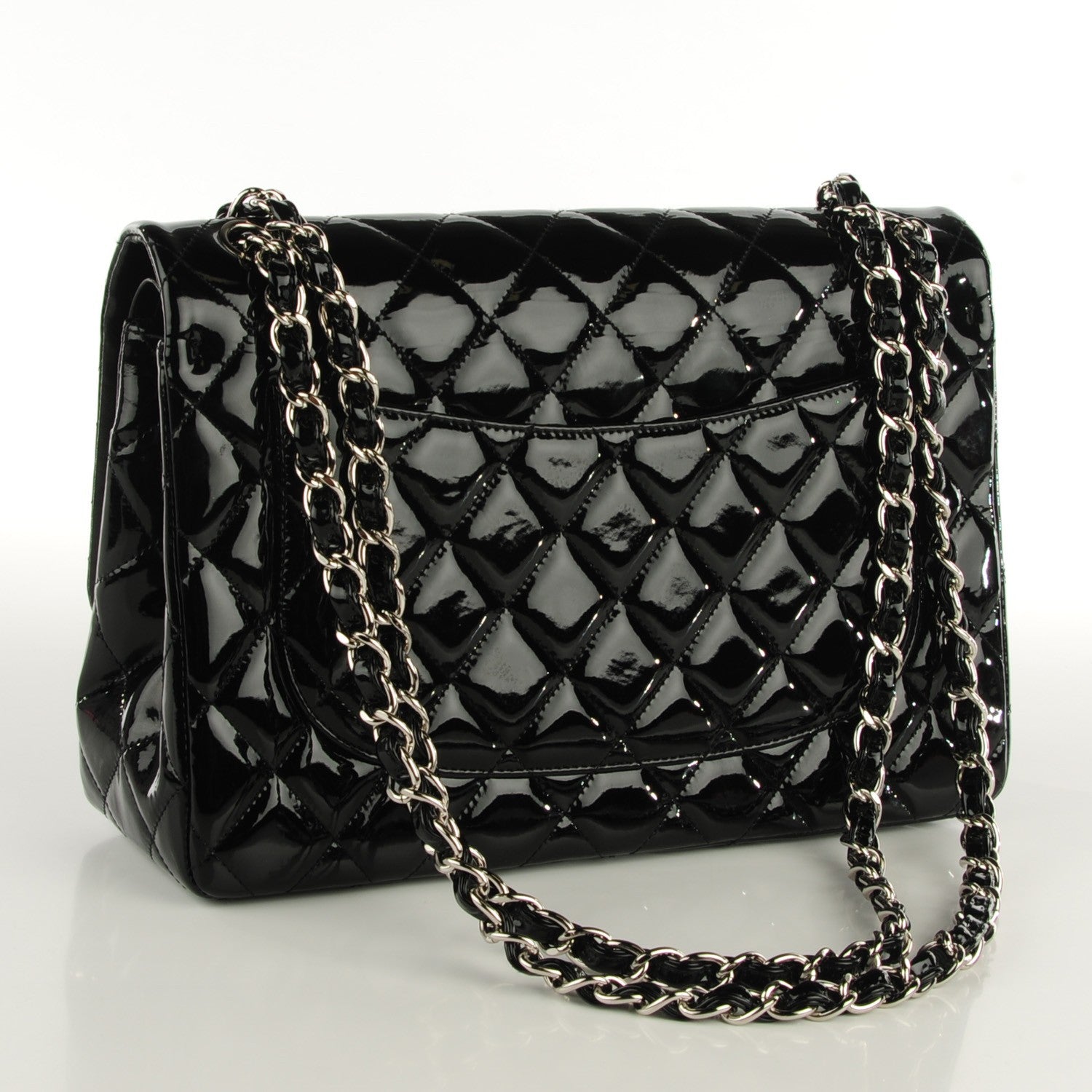 Chanel Patent Quilted Jumbo Double Flap Black 3 of 8