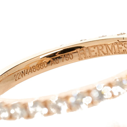 Hermes 18K Rose Gold Diamond Finesse Ring 50 5.25 6 of 8