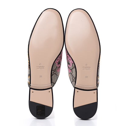 Gucci GG Supreme Monogram Bengal Womens Princetown Slippers 38 Beige Crop Pink 5 of 9
